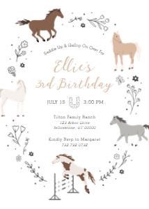 Equestrian - Birthday - Invitation design preview