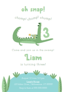Alligator - Birthday - Invitation design preview