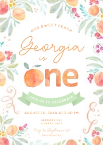 Sweet Peach - Birthday - Invitation II - ONE design preview