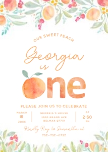 Sweet Peach - Birthday - Invitation - ONE design preview