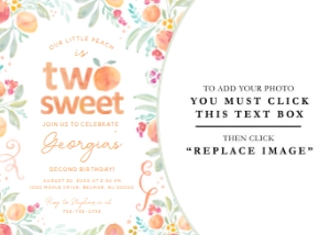 Sweet Peach - Birthday - Invitation with Photo II - TWO design preview