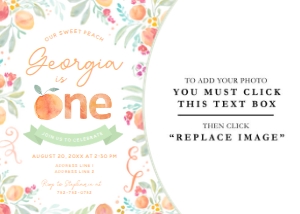 Sweet Peach - Birthday - Invitation with Photo II - ONE design preview