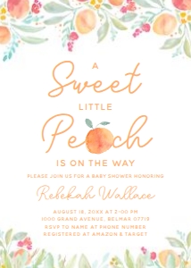 Sweet Peach - Baby Shower - Invitation - Sweet Peach design preview