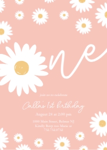 Pink Daisy - Birthday - Invitation - One design preview