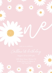 Blush Daisy - Birthday - Invitation - One design preview