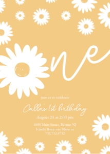 Gold Daisy - Birthday - Invitation - One design preview