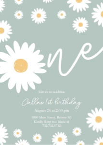 Sage Daisy - Birthday - Invitation - One design preview