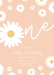 Apricot Daisy - Birthday - Invitation - One design preview