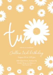 Gold Daisy - Birthday - Invitation - Two design preview