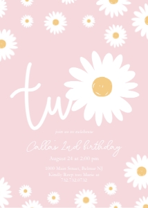 Blush Daisy - Birthday - Invitation - Two design preview