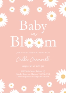 Pink Daisy - Baby Shower - Invitation - Baby in Bloom - 5x7: Pink Daisy - Baby Shower - Invitation - Baby in Bloom