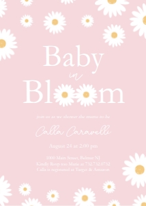 Blush Daisy - Baby Shower - Invitation - Baby in Bloom - 5x7: Blush Daisy - Baby Shower - Invitation - Baby in Bloom