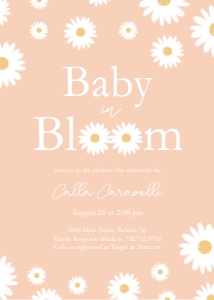 Apricot Daisy - Baby Shower - Invitation - Baby in Bloom design preview