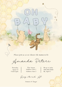 Pooh - Honeycomb - Baby Shower - Invitation - Oh Baby design preview