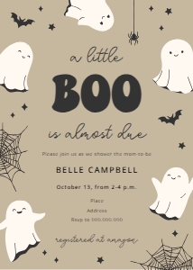 Happy Ghosts - Baby Shower - Neutral - Invitation design preview