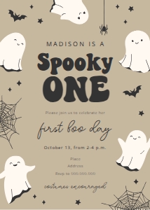 Happy Ghosts - Birthday - Neutral - Invitation - Spooky One design preview