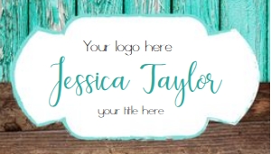 Teal Wood Rustic Bizcard design preview
