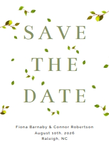 Save the date Greenery 01 design preview