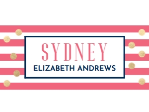 Personal Folder Sticker Confetti Stripes- Print: Confetti Stripes Folder Sticker- Printing Requested