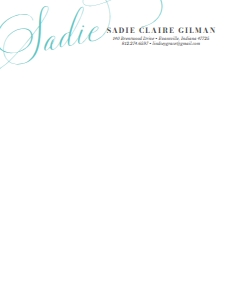 Blank Letterhead Elegant Script: Elegant Script Sorority Packet- Digital