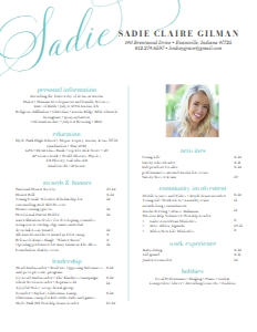 Resume Elegant Script- Single Page: Elegant Script Sorority Packet- Digital