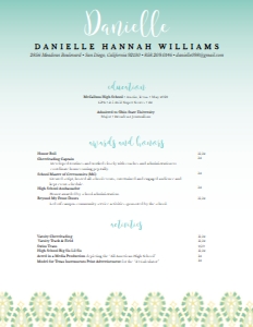 Resume Fresh Paisley- 2 Page: Fresh Paisley Sorority Packet- Digital