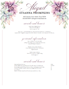 Resume Soft Succulents- 2 Page: Soft Succulents Sorority Packet- Digital