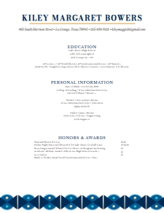 Resume Deco Band- 2 Page: Deco Band Sorority Packet- Digital