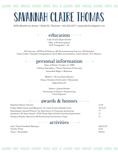 Resume Boho Chic- 2 Page: Boho Chic Sorority Packet- Digital