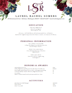 Resume Moody Garden- 2 Page: Moody Garden Sorority Packet- Digital