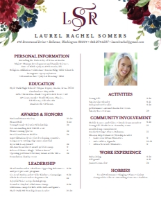 Resume Moody Garden- Single Page: Moody Garden Sorority Packet- Digital