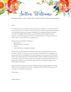 Cover Letter Citrus Garden: Citrus Garden Sorority Packet- Digital