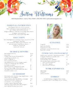 Resume Citrus Garden- Single Page: Citrus Garden Sorority Packet- Digital