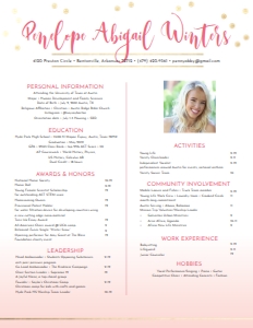 Resume Gradient Confetti- Single Page: Gradient Confetti Sorority Packet- Digital