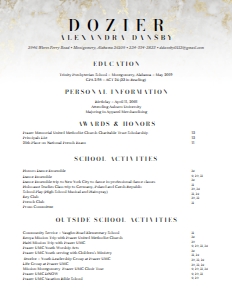 Resume Golden Marble- 2 Page: Golden Marble Sorority Packet- Digital
