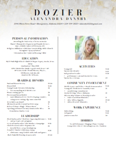 Resume Golden Marble- Single Page: Golden Marble Sorority Packet- Digital