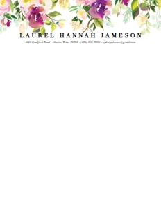 Blank Letterhead Graceful Bouquet: Graceful Bouquet Sorority Packet- Digital