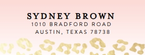 Return (Home) Address Label Golden Leopard: Golden Leopard Sorority Packet- Digital