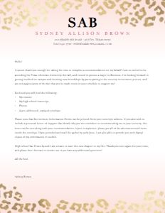 Cover Letter Golden Leopard: Golden Leopard Sorority Packet- Digital