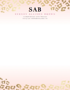 Blank Letterhead Golden Leopard: Golden Leopard Sorority Packet- Digital
