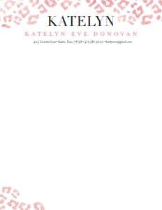Blank Letterhead Cheetah Glimmer: Cheetah Glimmer Sorority Packet- Digital