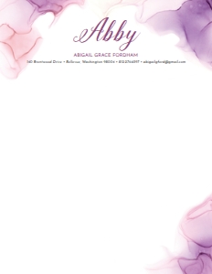 Blank Letterhead Lilac Wash: Lilac Wash Sorority Packet- Digital
