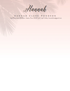 Blank Letterhead Palm Shadows: Palm Shadows Sorority Packet- Digital