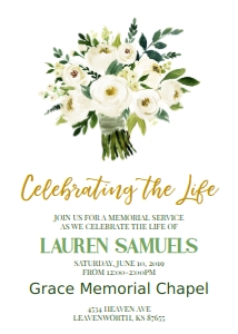 White Rose Funeral Announcement 1 design preview