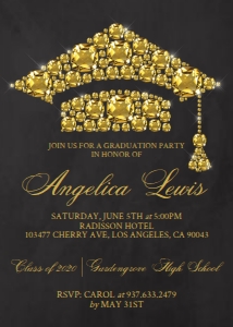 2020 Gold Graduation Cap Chalk Celebration design preview