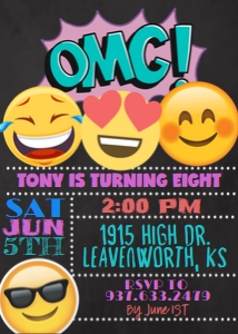 OMG Emoji Birthday design preview