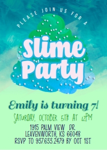Slime Party Birthday 3 design preview