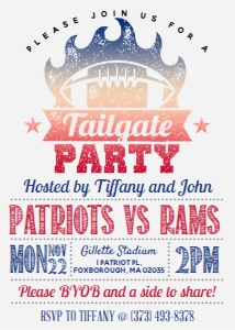 Football Tailgate Party Patriots design preview