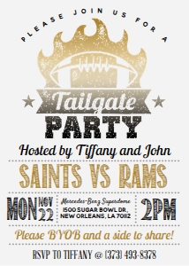 Football Tailgate Party Saints design preview