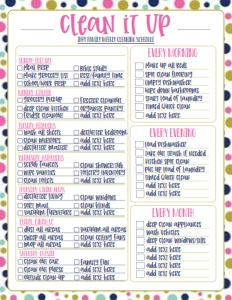 Cleaning Schedule Polka Dot design preview